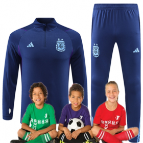 2022 World Cup Argentina Kid Training Suits Navy