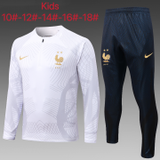 2022 World Cup Kid's France White Training Suits